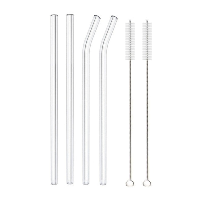 Borosilicate Glass Straws - 4 pack