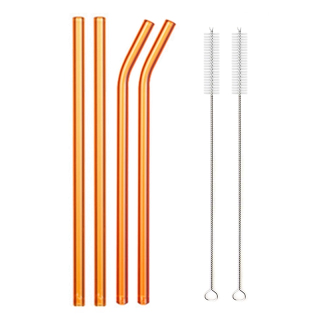 Borosilicate Glass Straws - 4 pack